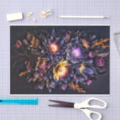 Moody-Bouquet schwarz-gelb violette Blumen Seidenpapier (Handwerk)