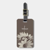 Moody Brown Daisy Custom Text and Colors Gepäckanhänger (Vorderseite vertikal)