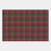 Moody Burgundy and Hunter Green Stripe Plaid Xmas Geschenkpapier Set (Vorderseite 3)