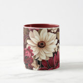 Moody Burgundy und Cream Florals Tasse (Zentrum)