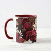 Moody Burgundy und Cream Florals Tasse (Links)