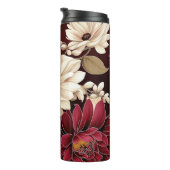 Moody Burgundy und Cream Florals Thermosbecher (Nach rechts gedreht)