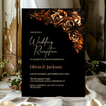 Moody Burnt Orange Floral Wedding Reception
