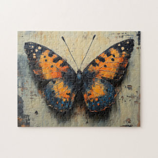 Moody Butterfly auf einer beängstigenden Mauer Puzzle