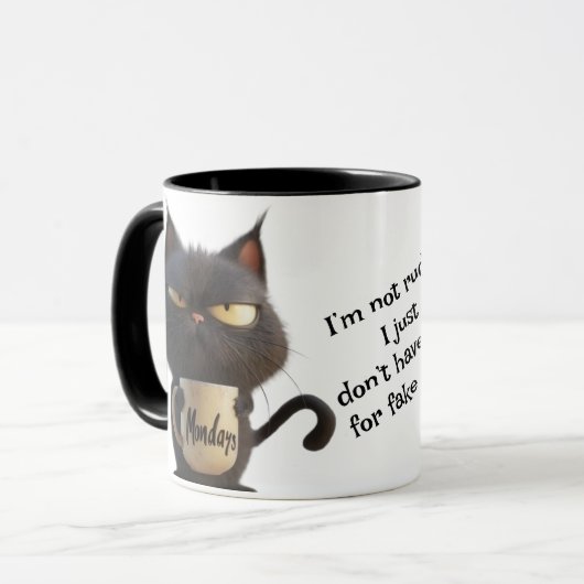 Moody Cat Coffee Tasse - Purfekt für Grumpy Sips (Vorderseite Links)