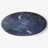 Moody Celestial Sky Moon & Stars Babydusche Pappteller (Schrägansicht)