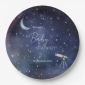 Moody Celestial Sky Moon & Stars Babydusche Pappteller (Vorderseite)