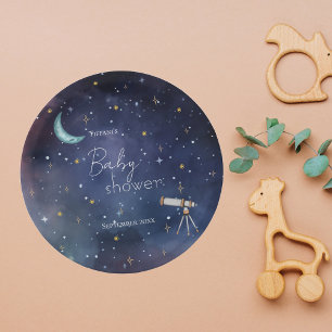 Moody Celestial Sky Moon & Stars Babydusche Pappteller