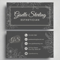 Moody Charcoal Gray Floral Modern