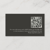 Moody Charcoal Minimalist Wedding Save the Date QR Begleitkarte (Rückseite)