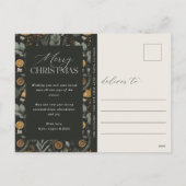 Moody Christmas Botanisches Vertikales Foto Feiertagspostkarte (Rückseite)