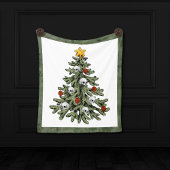 Moody Christmas Tree | Classy Dark Navy Blue Fleecedecke