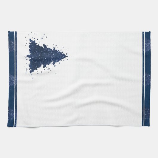 Moody Christmas Tree | Classy Dark Navy Blue Geschirrtuch (Horizontal)