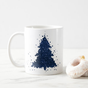 Moody Christmas Tree   Classy Dark Navy Blue Kaffeetasse