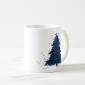 Moody Christmas Tree | Classy Dark Navy Blue Kaffeetasse (VorderseiteRechts)