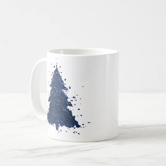 Moody Christmas Tree | Classy Dark Navy Blue Kaffeetasse (Vorderseite Links)