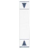 Moody Christmas Tree | Classy Dark Navy Blue Kurzer Tischläufer (Vorderseite)