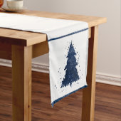 Moody Christmas Tree | Classy Dark Navy Blue Kurzer Tischläufer (Beispiel)