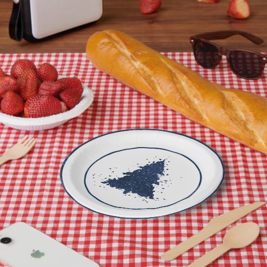 Moody Christmas Tree | Classy Dark Navy Blue Pappteller (Picknick)