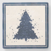 Moody Christmas Tree | Classy Dark Navy Blue Steinuntersetzer (Vorderseite)
