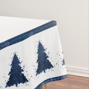 Moody Christmas Tree   Classy Dark Navy Blue Tischdecke