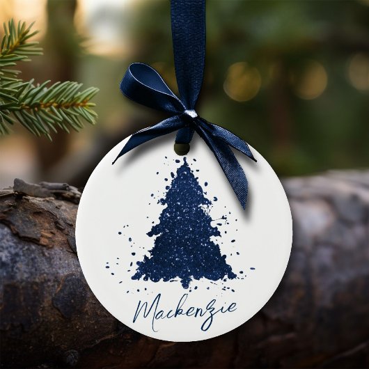 Moody Christmas Tree | Classy Navy Blue Custom Keramik Ornament