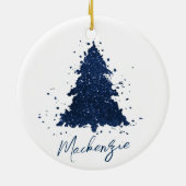 Moody Christmas Tree | Classy Navy Blue Custom Keramik Ornament (Hinten)