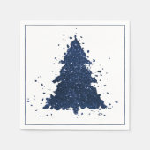 Moody Christmas Tree | Classy Navy Blue Splatter Serviette (Vorderseite)