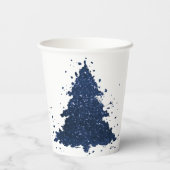 Moody Christmas Tree | Classy Navy Blue Spritzer Pappbecher (Rückseite)