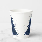 Moody Christmas Tree | Classy Navy Blue Spritzer Pappbecher (Rechts)