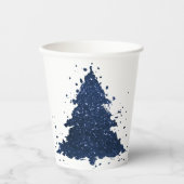Moody Christmas Tree | Classy Navy Blue Spritzer Pappbecher (Vorderseite)