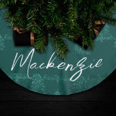 Moody Christmas Tree | Dark Midnight Aquamarin Cus Polyester Weihnachtsbaumdecke