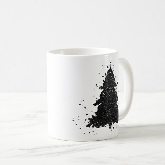 Moody Christmas Tree | Dunkler Aquamariner Spritze Kaffeetasse (VorderseiteRechts)