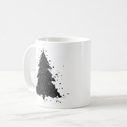 Moody Christmas Tree | Dunkler Aquamariner Spritze Kaffeetasse (Vorderseite Links)