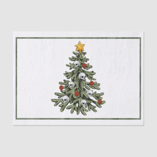 Moody Christmas Tree | Dunkler Aquamariner Spritze Seidenpapier (Vorderseite)