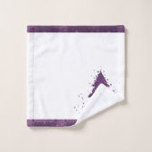 Moody Christmas Tree | Lila Spritzer aus dunklem P Badhandtuch Set (Waschlappen)