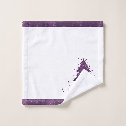 Moody Christmas Tree | Lila Spritzer aus dunklem P Badhandtuch Set (Waschlappen)