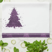 Moody Christmas Tree | Lila Spritzer Deep Plum Geschirrtuch (Gefaltet)