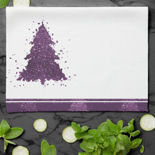 Moody Christmas Tree Lila Spritzer Deep Plum Geschirrtuch