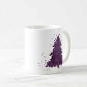 Moody Christmas Tree | Lila Spritzer Deep Plum Kaffeetasse (VorderseiteRechts)
