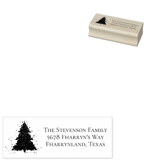 Moody Christmas Tree | Onyx Black Charcoal Address Gummistempel (Stempel)