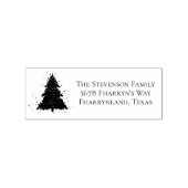 Moody Christmas Tree | Onyx Black Charcoal Address Gummistempel (Prägung)
