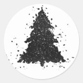 Moody Christmas Tree | Onyx Silvery Black Spritzer Runder Aufkleber (Vorderseite)