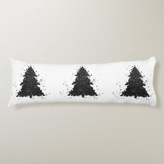 Moody Christmas Tree | Onyx Silvery Black Spritzer Seitenschläferkissen (Vorderseite)