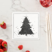 Moody Christmas Tree | Onyx Silvery Black Spritzer Serviette (Beispiel)