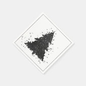 Moody Christmas Tree | Onyx Silvery Black Spritzer Serviette (Ecke)