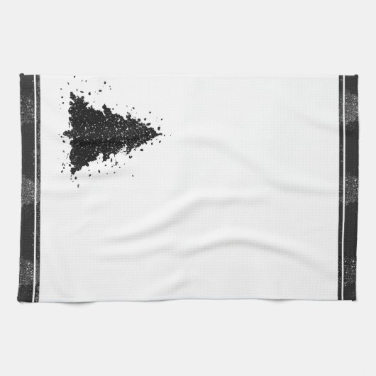 Moody Christmas Tree | Onyx Silvery Black Tree Geschirrtuch (Horizontal)