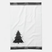 Moody Christmas Tree | Onyx Silvery Black Tree Geschirrtuch (Vertikal)