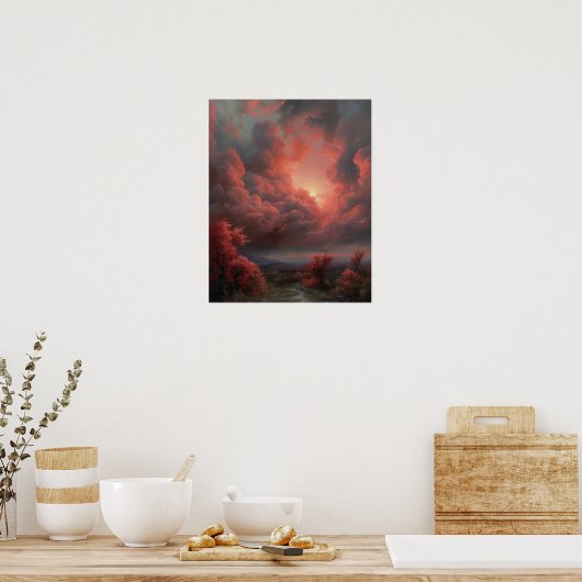 Moody Clouds Art Print Poster (Küche)