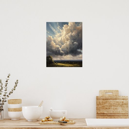 Moody Clouds Art Print Poster (Küche)